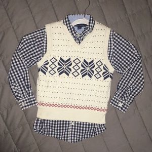 Tommy Hilfiger 2-Piece Set Sleeveless Vest & Button-Down Collared Shirt sz 6